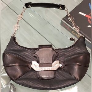EUC - Versus Versace black mixed leather shoulder bag